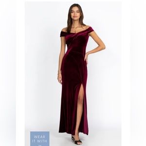 Johnny Was Burgundy Velvet Gown